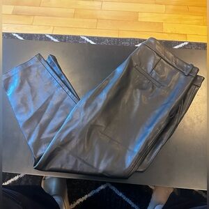 Straight leg leather pants